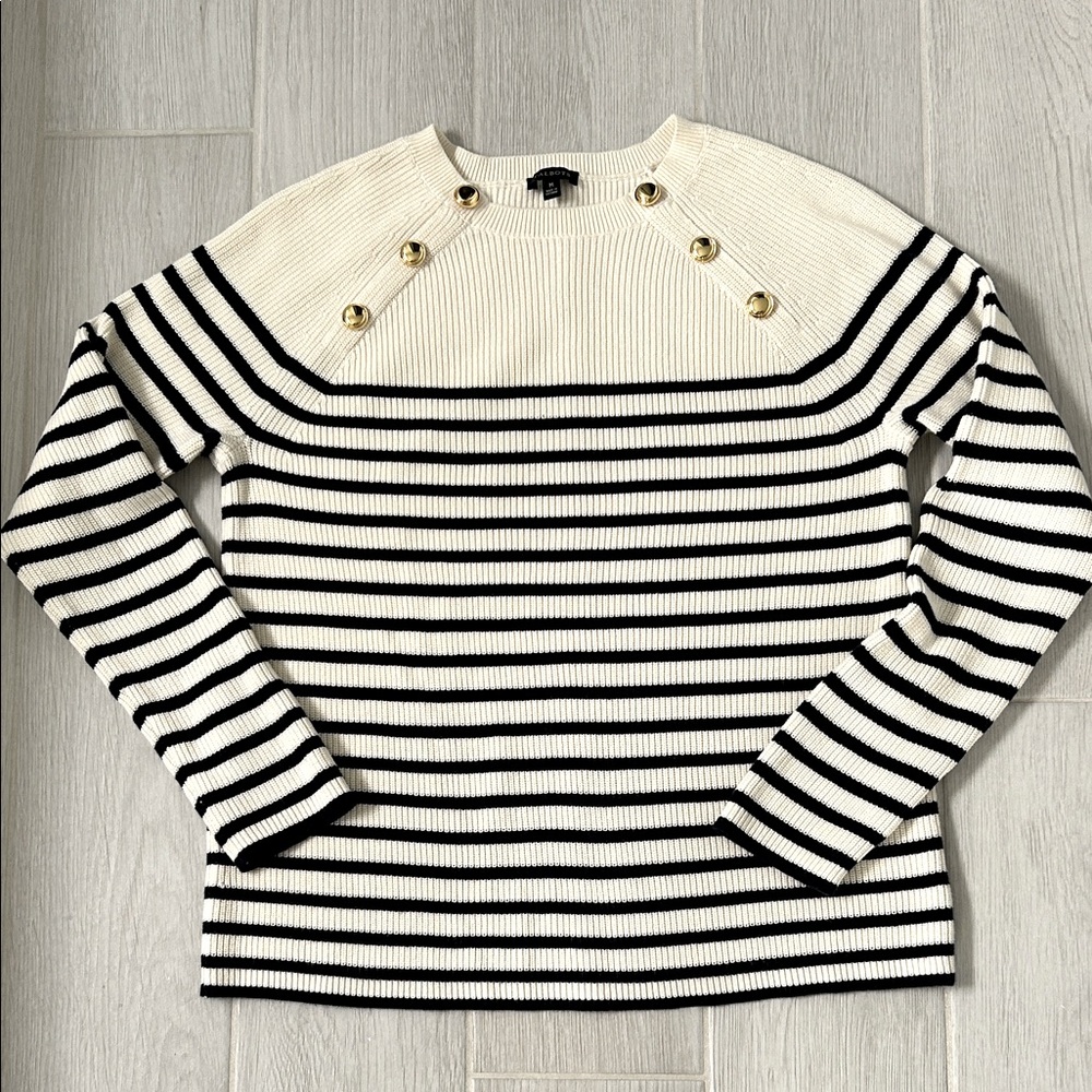 Talbots Cream Ribbed Sweater
